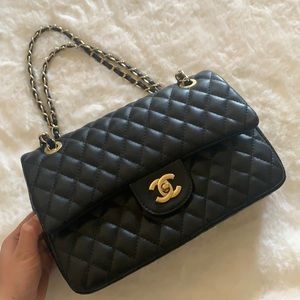 Chanel CC double chain shoulder bag